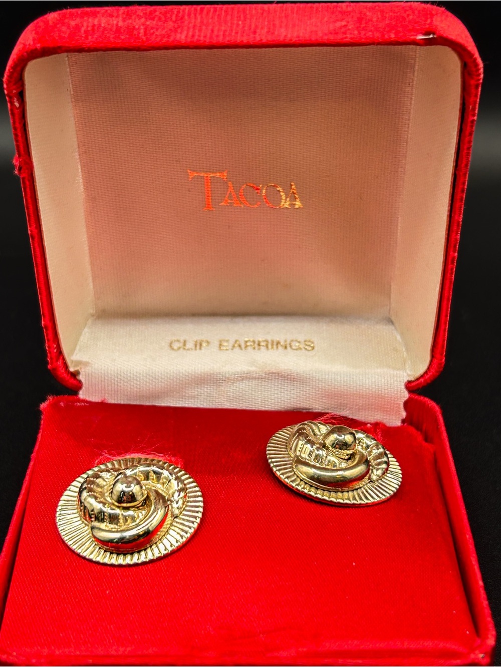 Tacoa Gold-Tone Sunburst Love Knot Clip Earrings